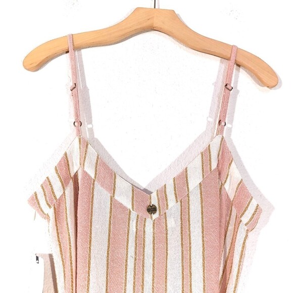 NWT Rip Curl Boho Palm Belted Jumpsuit Wide Leg Ankle Crop Medium Vintage Stripe - Picture 9 of 14